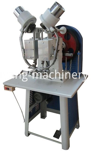 Machine à oeillet double tête auto robuste Heavy duty auto double head eyelet machine